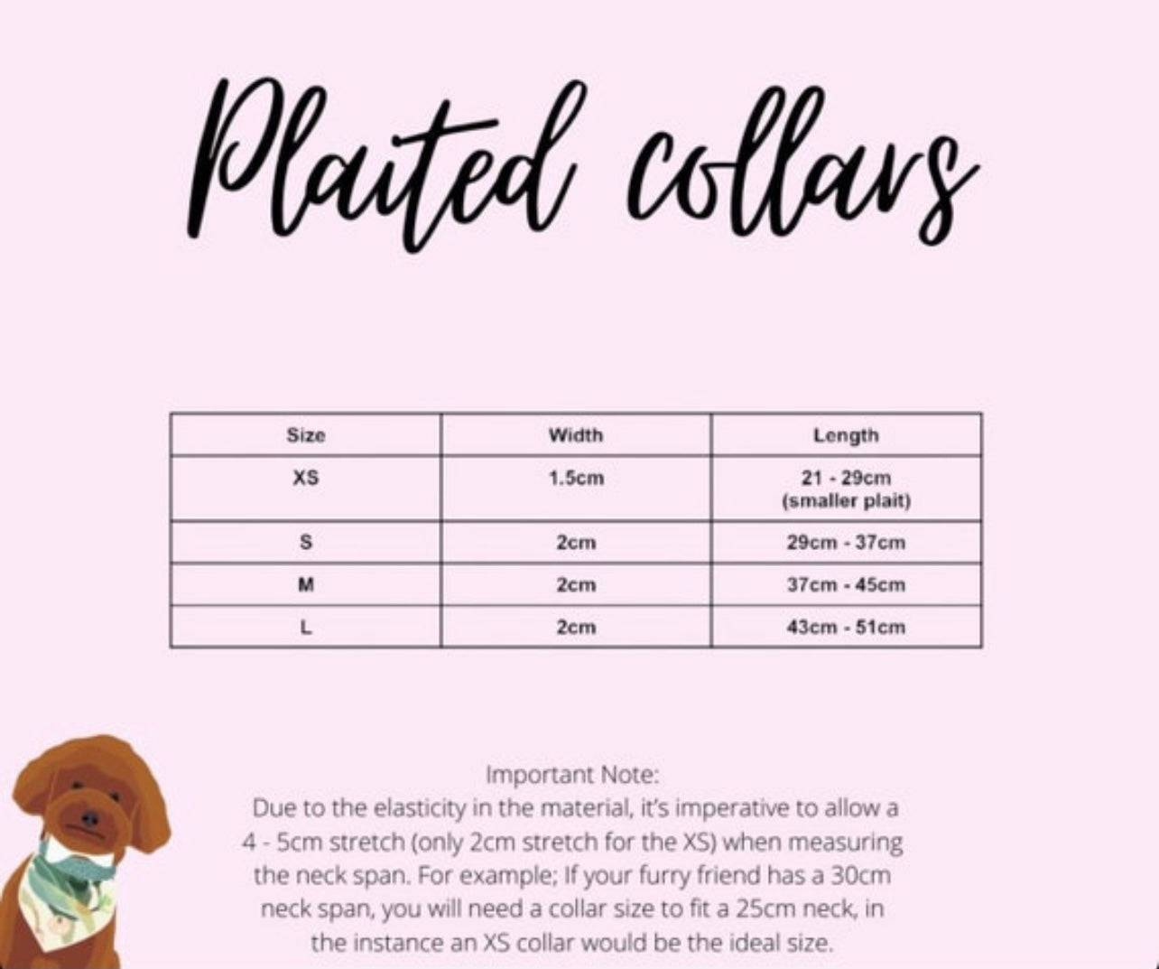 NEW - Dog Collar Cinnamon Rust Plaited