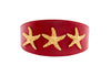 Red Vegan Leather 3" Wide Starfish Collar