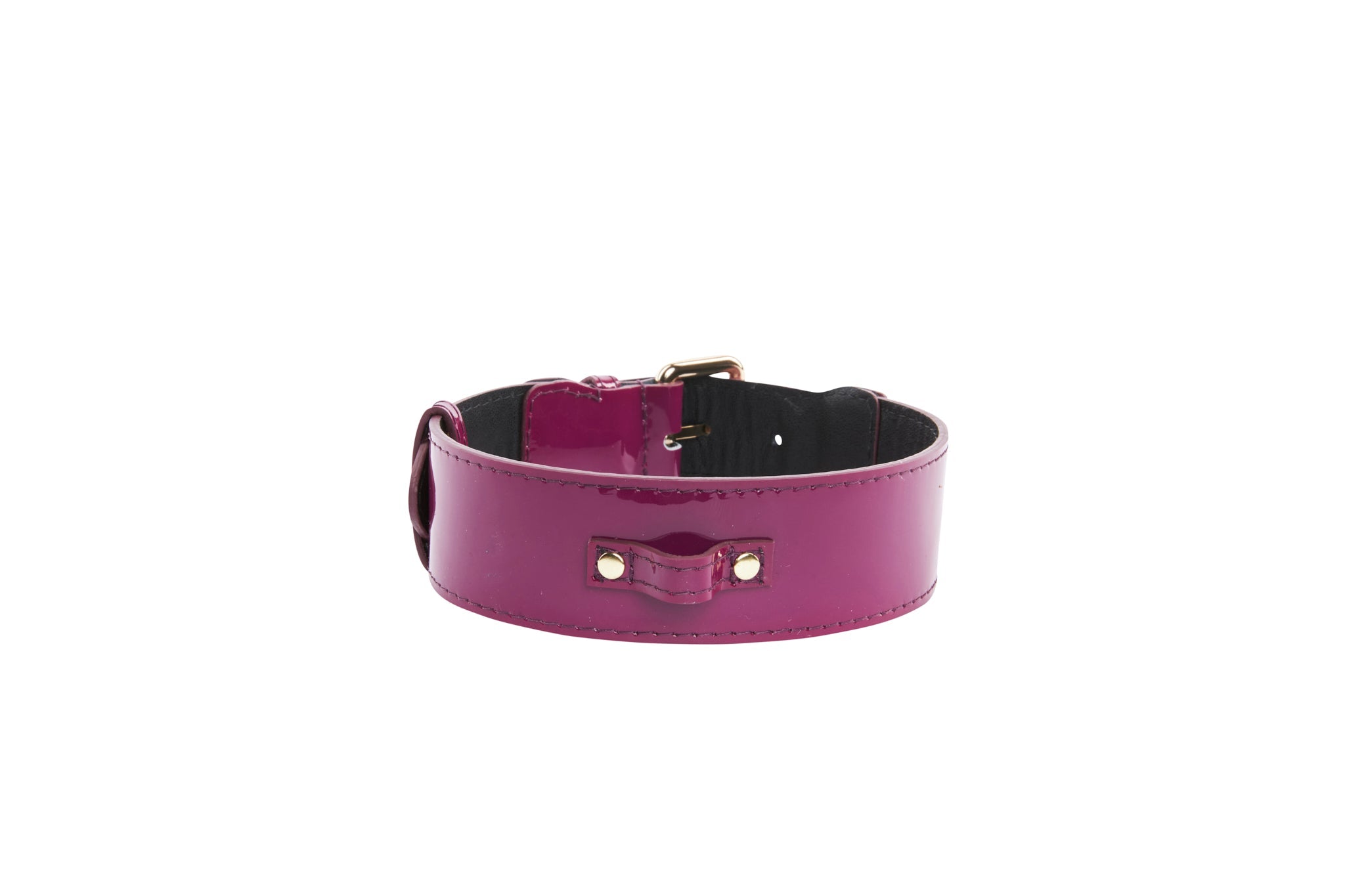 Purple Patent Italian Leather/Classic Hardware Collar