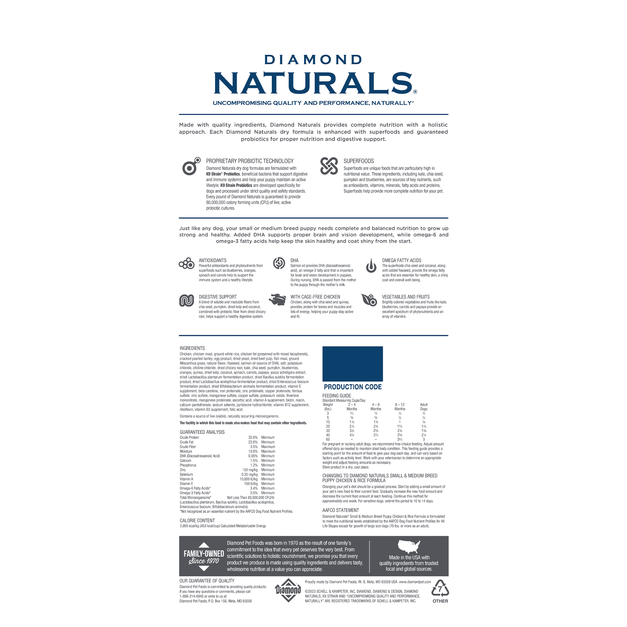 Diamond Naturals Small/Medium Breed Puppy Chicken and Rice Dry Dog Food