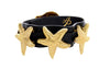 Allysa Payne Black Italian Leather Starfish Dog Collar