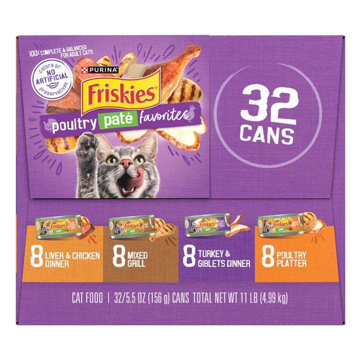 32Ct 5.5oz Friskies Pate Poultry Favorites Variety Pack