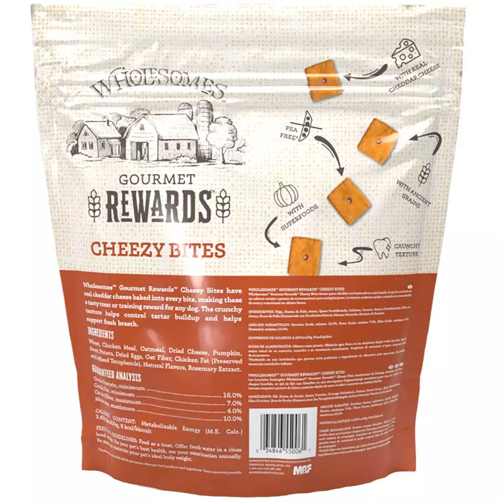 Wholesomes Adult Cheesy Bites Dog Treats (3lb) - HT Animal Supply