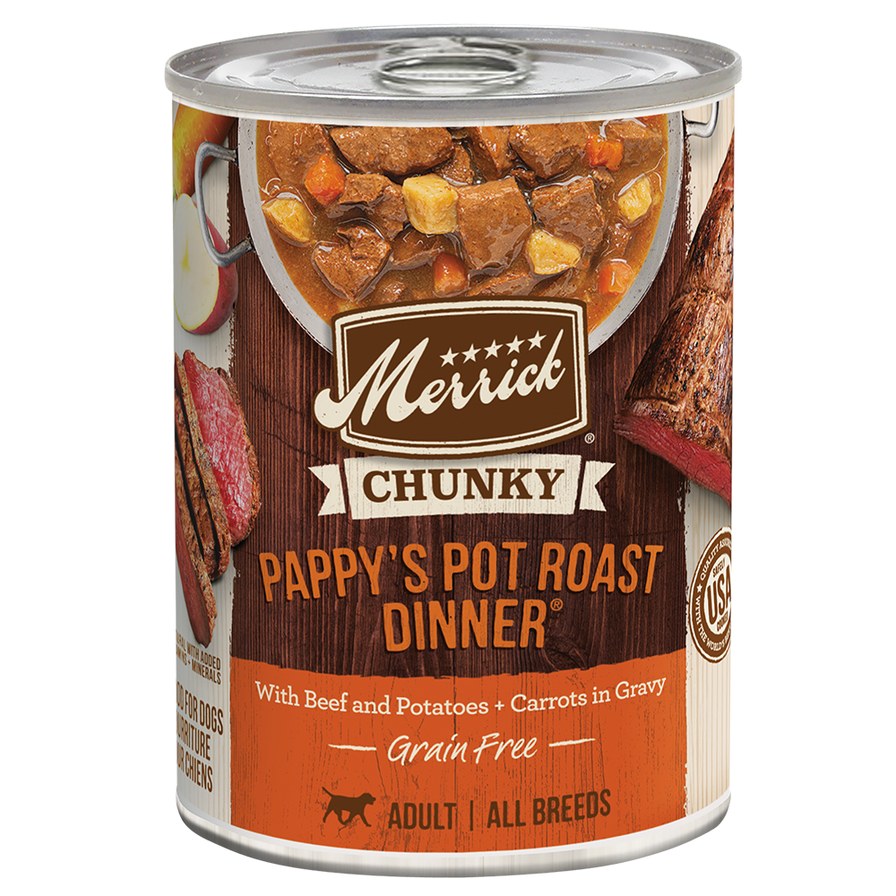 Merrick Chunky Grain Free Pappys Pot Roast Wet Dog Food (12.7oz)