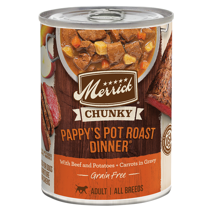 Merrick Chunky Grain Free Pappys Pot Roast Wet Dog Food (12.7oz)