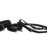 Glamorous Black Snake Print Italian Leather With Gun Metal Grey Hardware Collar, Leash, Harness, Set