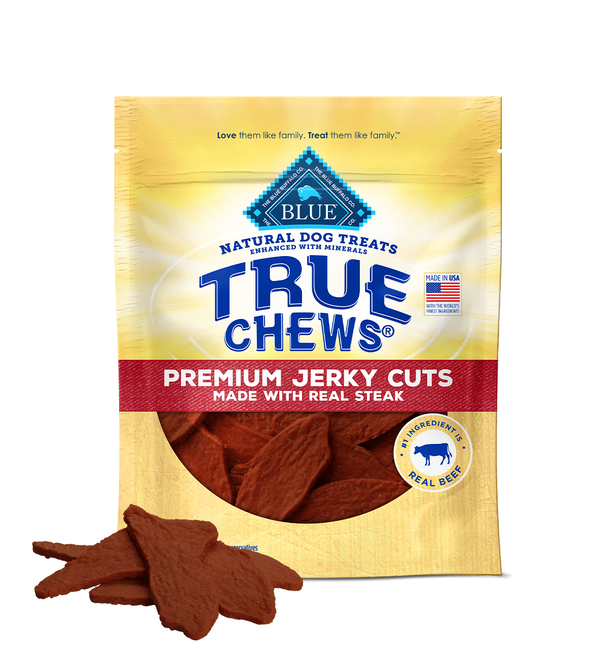 Blue Buffalo True Chews Jerky Cuts Real Steak Dog Treats (10oz)