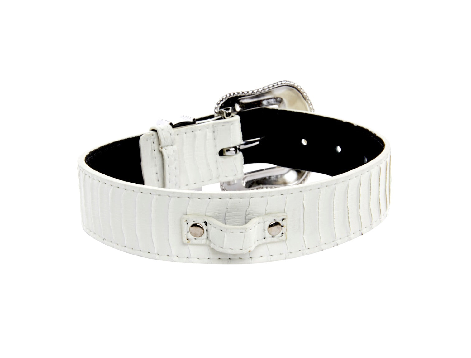Matte White Snake Collar Set of 2. With Both Silver & Gold Swarovski Crystal Hardware