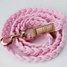 Dog Lead - Peony Pink/Rose Gold Plaited