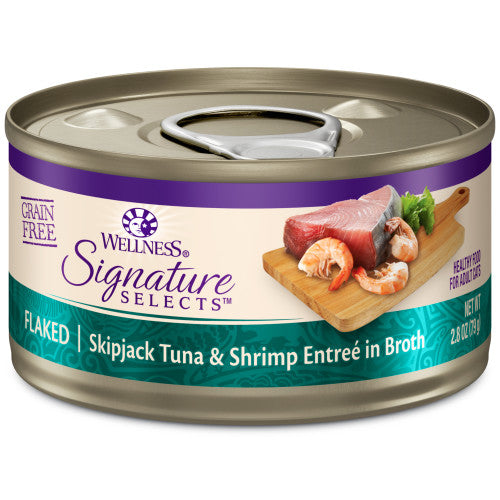 Wellness Core Adult Signature Select Flaked Skipjack Tuna and Shrimp Entree Wet Cat Food (2.8oz)