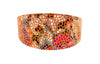 Orange Floral Mosaic Italian Leather 3" Wide Style Collar