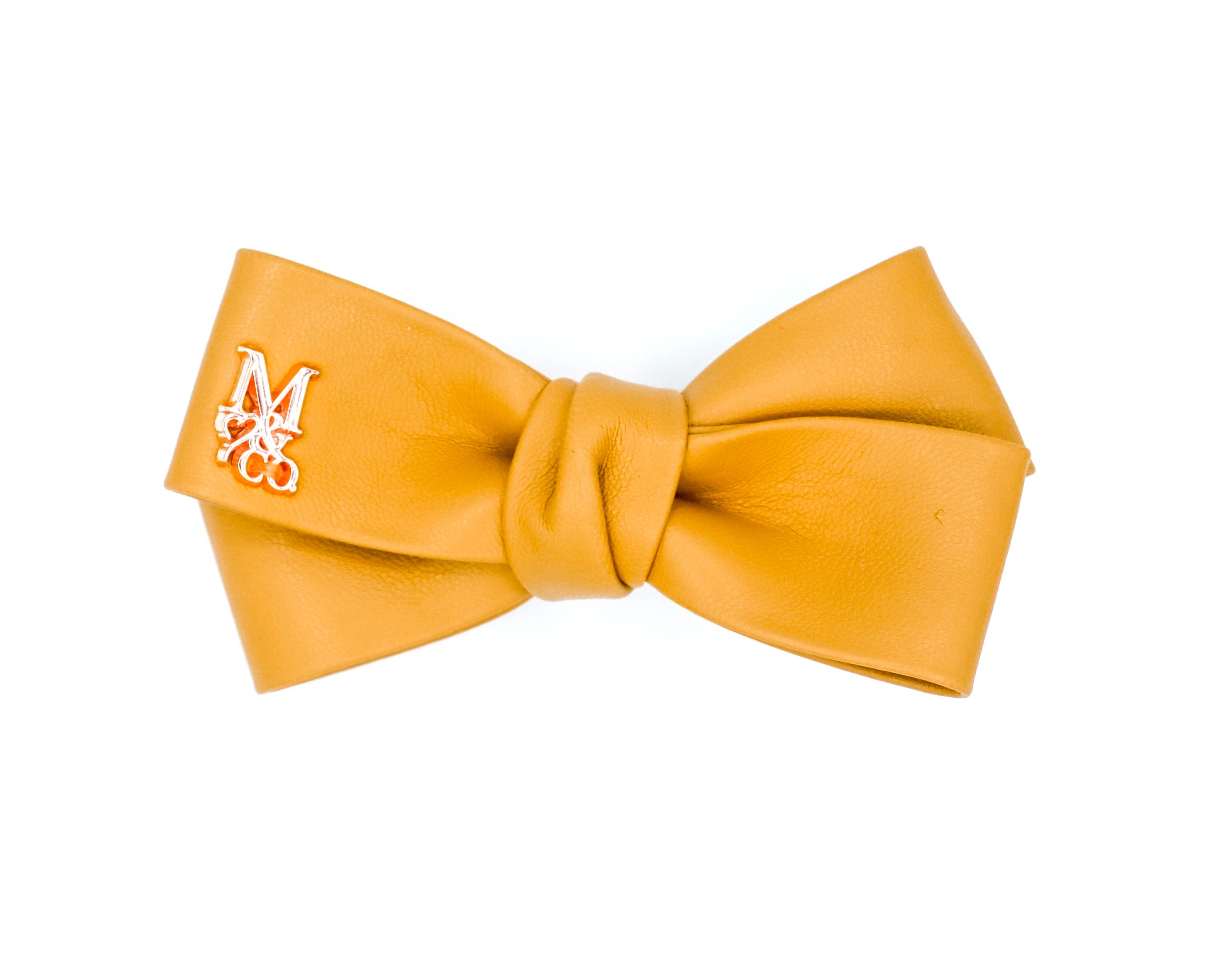 Leather Twist Bow: Sunshine