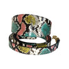 Multi-Color Embossed Snake Italian Leather, 3" Wide Style Collar & Leash Set
