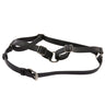 Black Vegan Leather Harness Silver Hardware