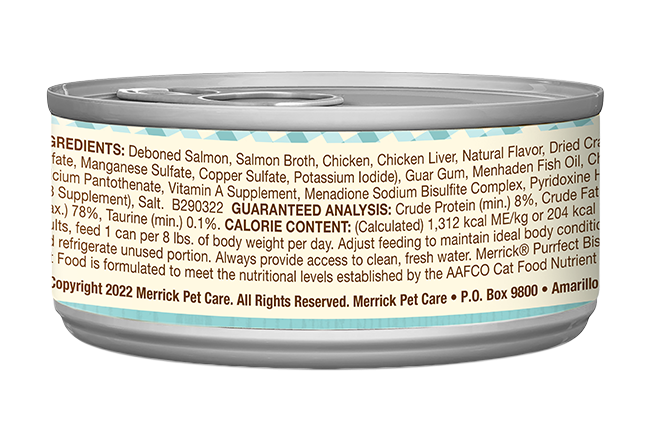 Merrick Purrfect Bistro Grain Free Adult Salmon Pate Cat Food (3oz)