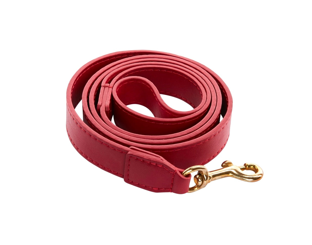 Red Vegan Leather Leash