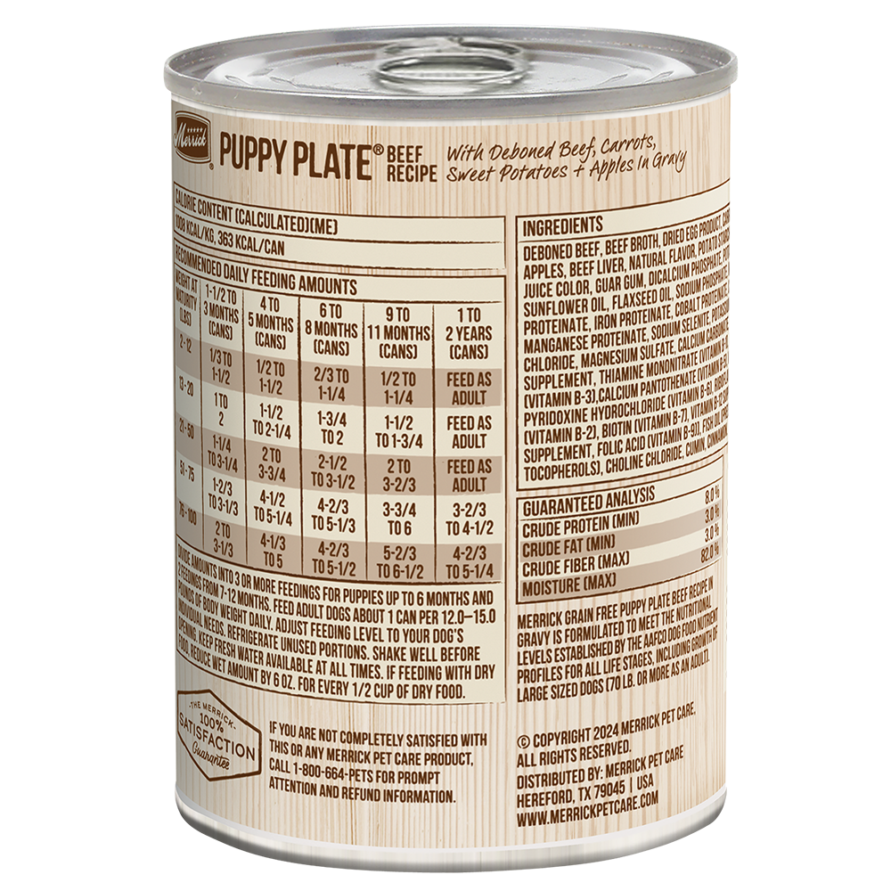 Merrick Grain Free Puppy Plate Beef Wet Dog Food (12.7oz)