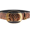 Bronze Gold Snake With Vintage Black & Gold Custom Italian Hardware Collar
