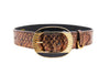 Bronze Gold Snake With Vintage Black & Gold Custom Italian Hardware Collar
