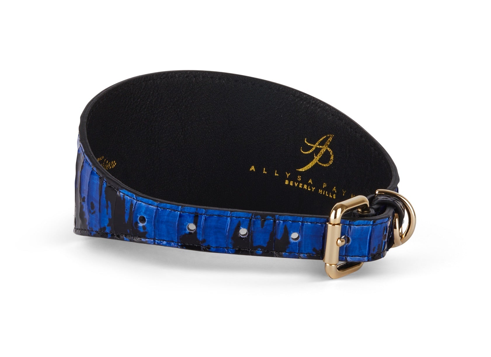 Black and Royal Blue Snake 3" Wide Style Collar