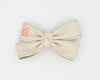 Leather Twist Bow: Almond