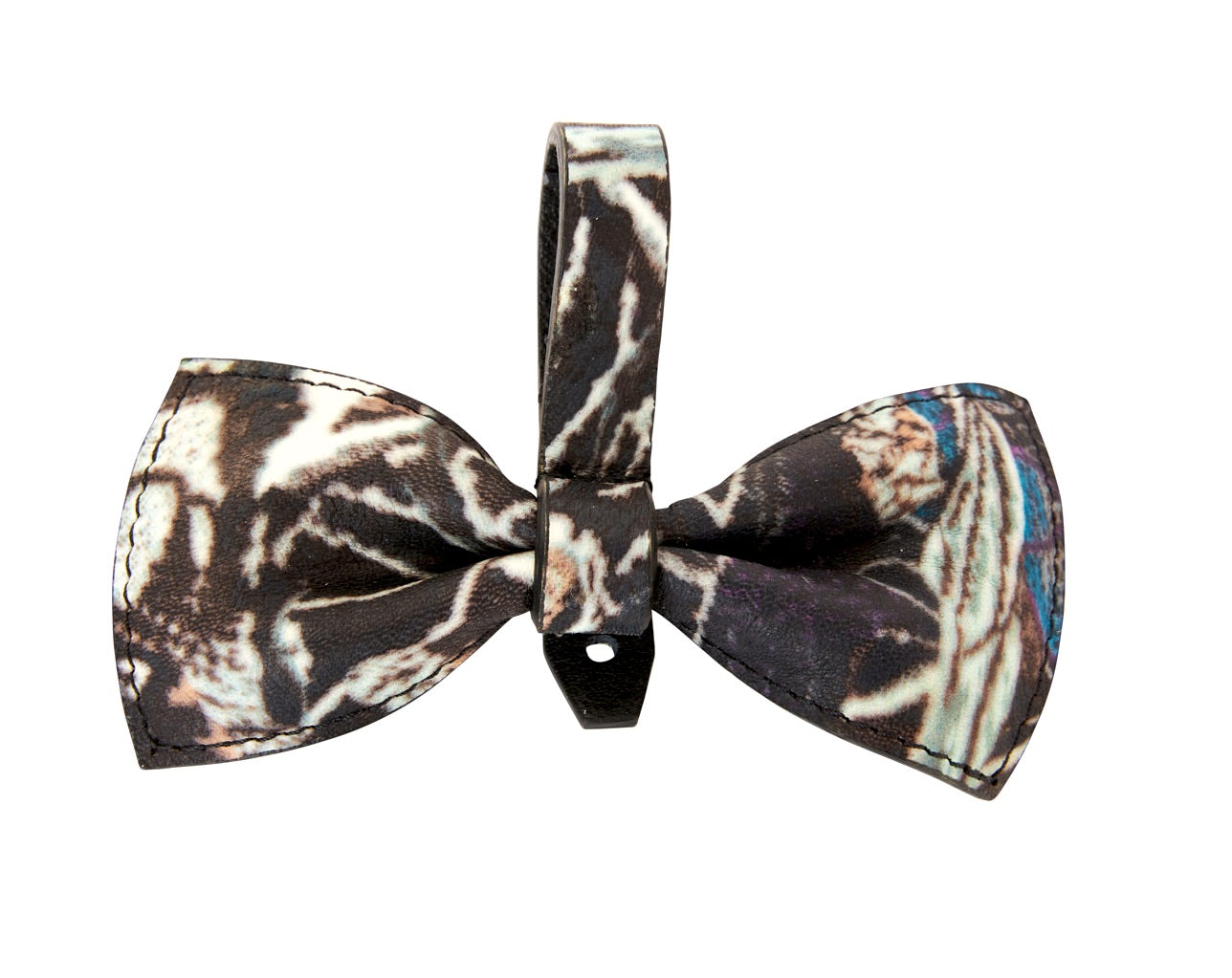 Allysa Payne Abstract Butterfly Italian Leather Bowtie
