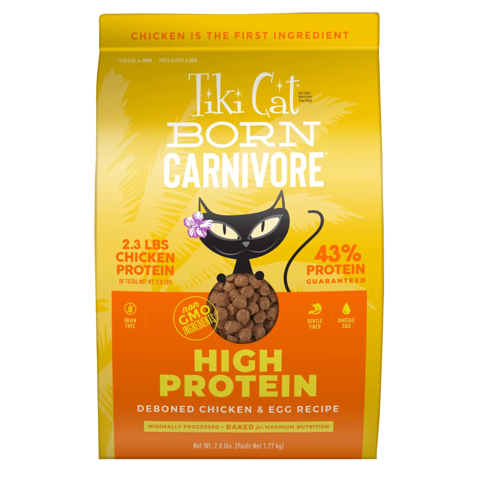 Tikicat Adult Born Carnivore Chicken and Egg Dry Kibble (2.8lb)