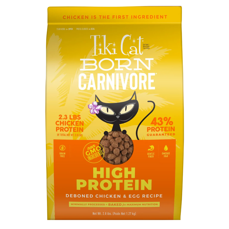 Tikicat Adult Born Carnivore Chicken and Egg Dry Kibble (2.8lb)