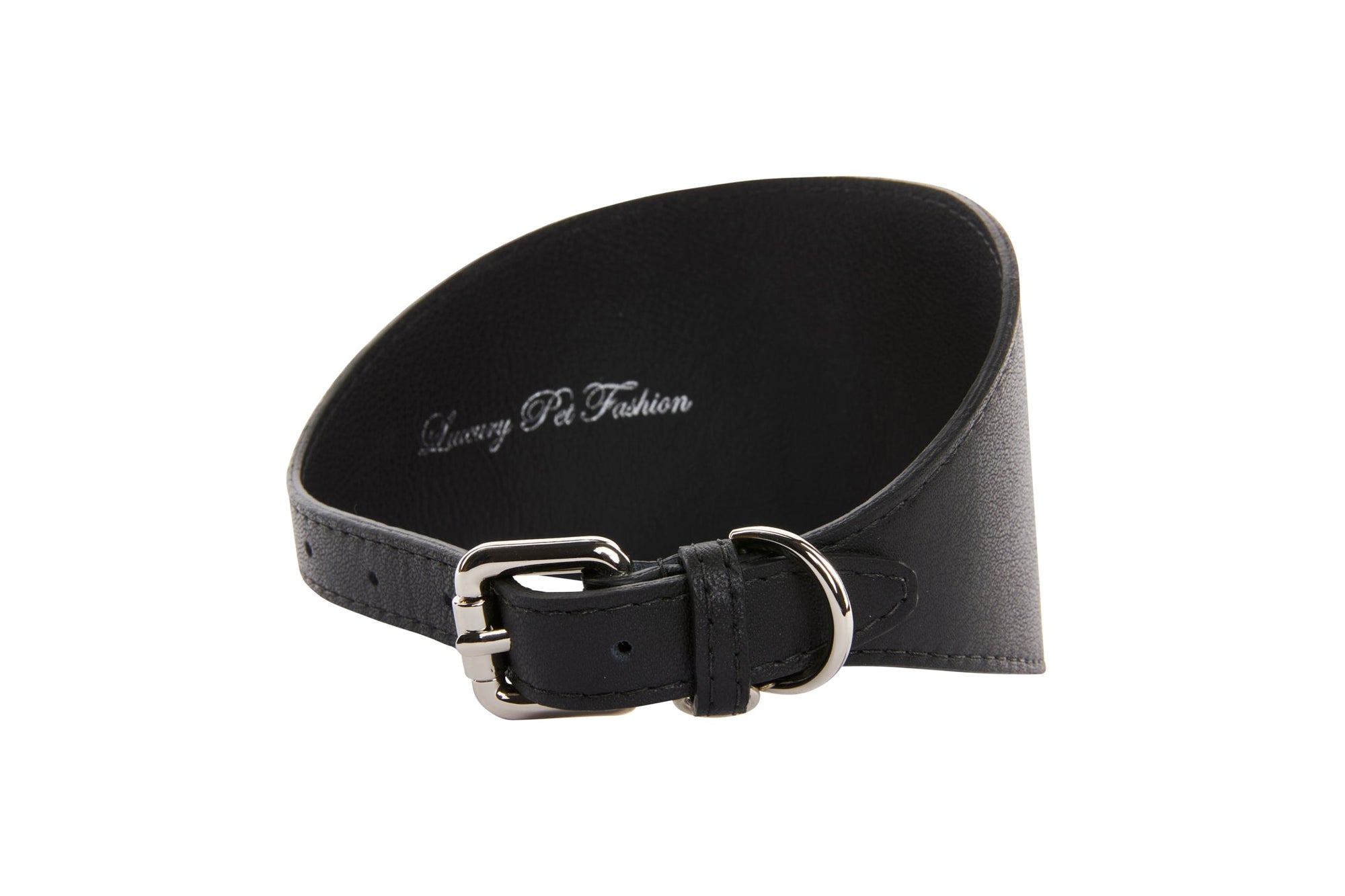 Allysa Payne Black Vegan Leather 3-Inch Wide Dog Collar