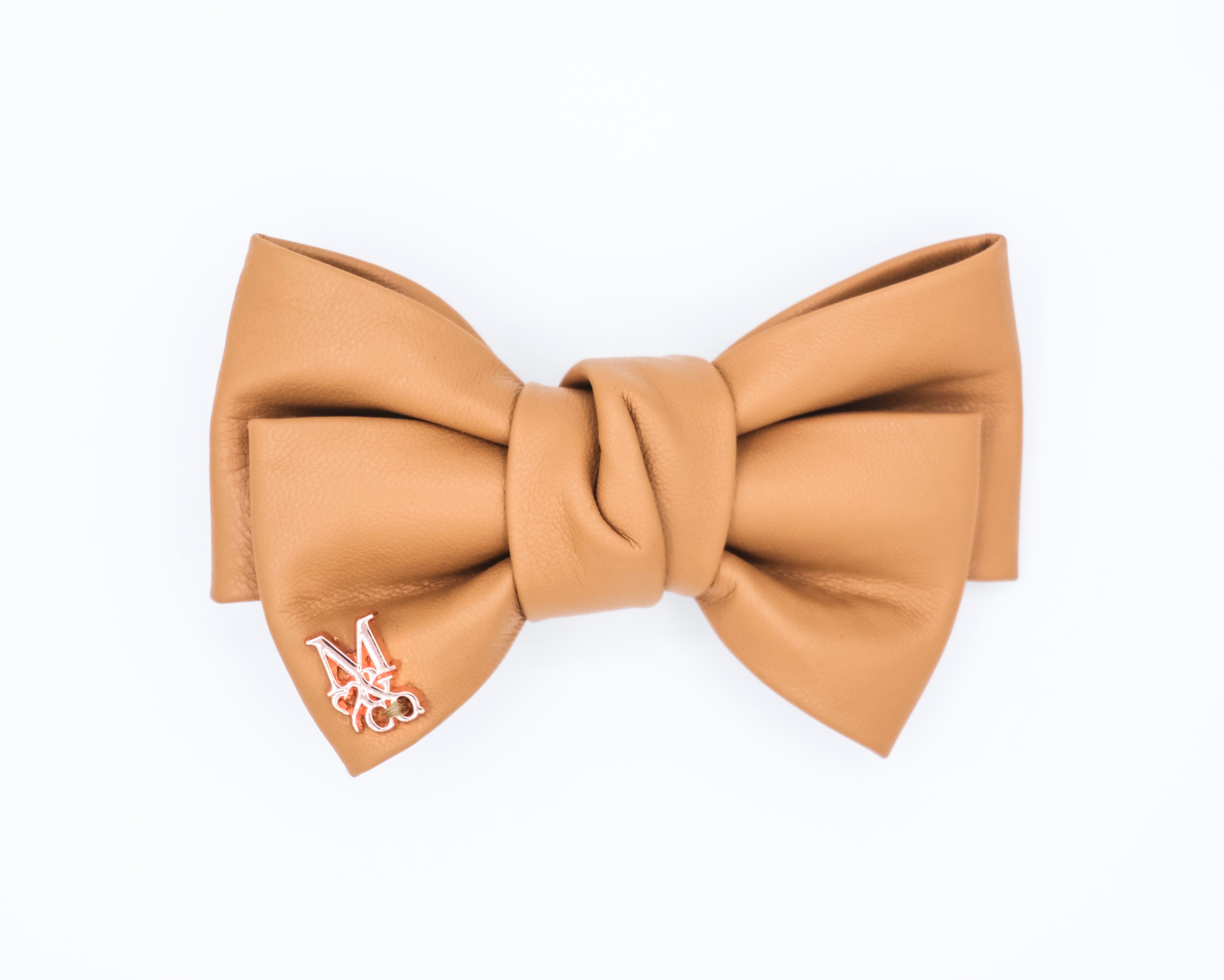 Leather Bow: Caramel