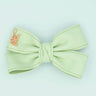 Leather Twist Bow: Mint Green