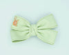 Leather Twist Bow: Mint Green