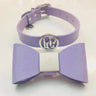 Leather Bow Collar - Lilac Hue