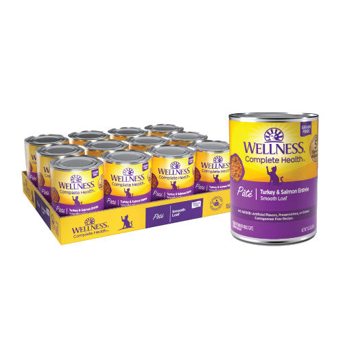 Wellness Complete Health Adult Turkey and Salmon Pate Wet Cat Food (5.5oz)