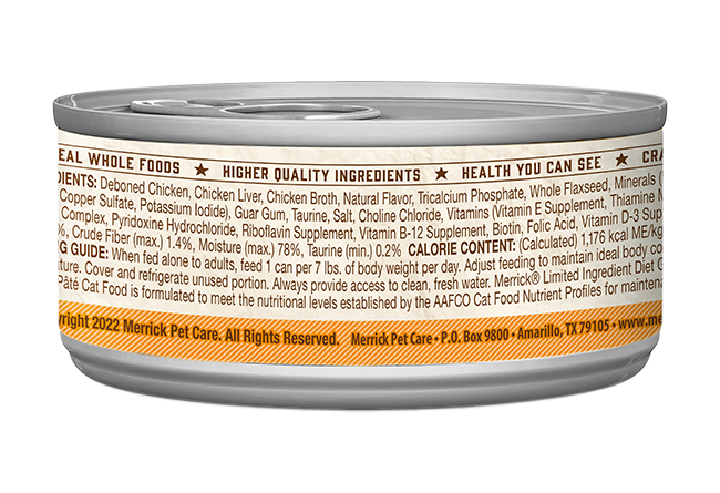 Merrick Limited Ingredient Diet Grain Free Chicken Wet Cat Food (5oz)