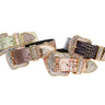 Embossed Croc Italian Leather/Swarovski Crystals Collars. Set Of 4