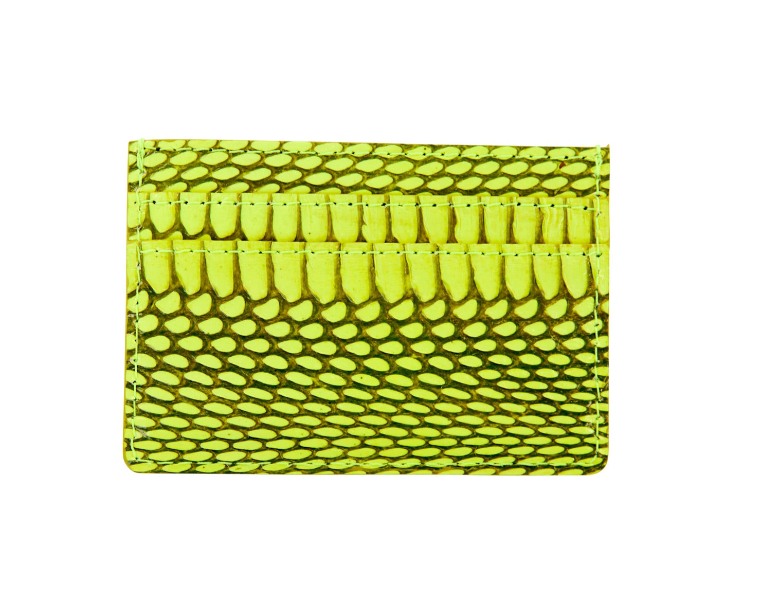 Neon Green Viper Snake Card Wallet