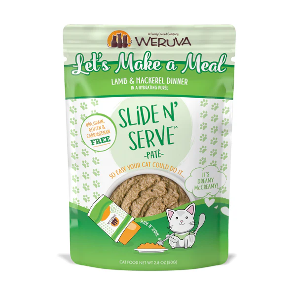Weruva Adult Slide Lets Make a Meal Lamb and Mackerel Pate Cat Food (2.8oz)