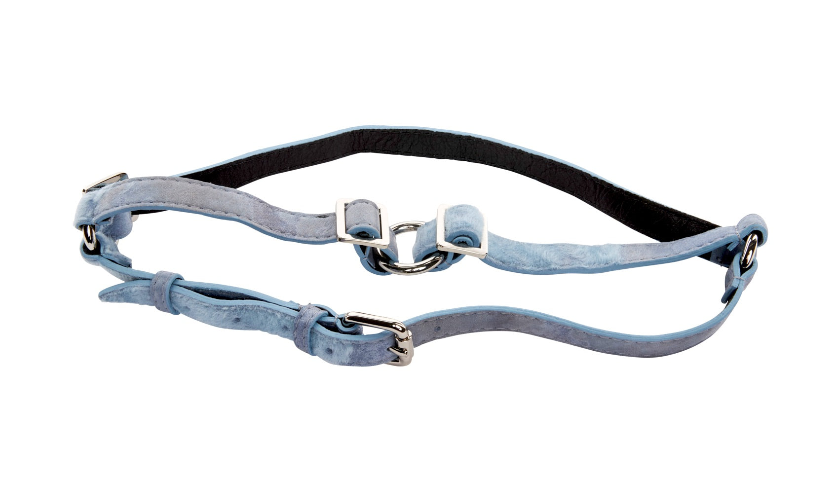 Light Blue Distressed Italian Leather Harness