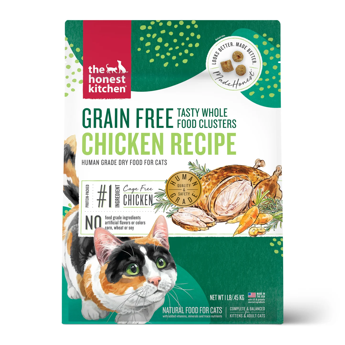 Honest Kitchen Grain Free Clusters Chicken Dry Cat Food (1lb)