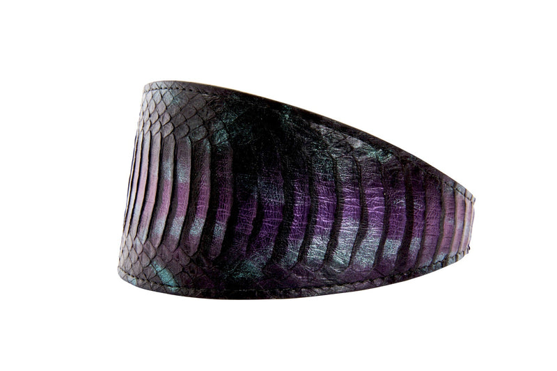 Black, Green, Purple Snake 3" Wide Style Collar