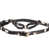 Black, White Brown Hair On Hide Italian Leather Harness With Gold Hardware