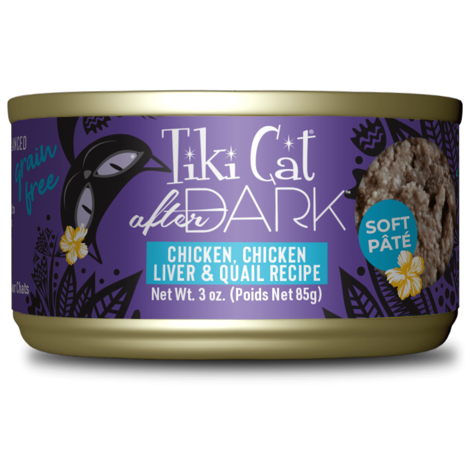 Tikicat Adult After Dark Chicken, Chicken Liver and Quail Soft Pate (3oz)