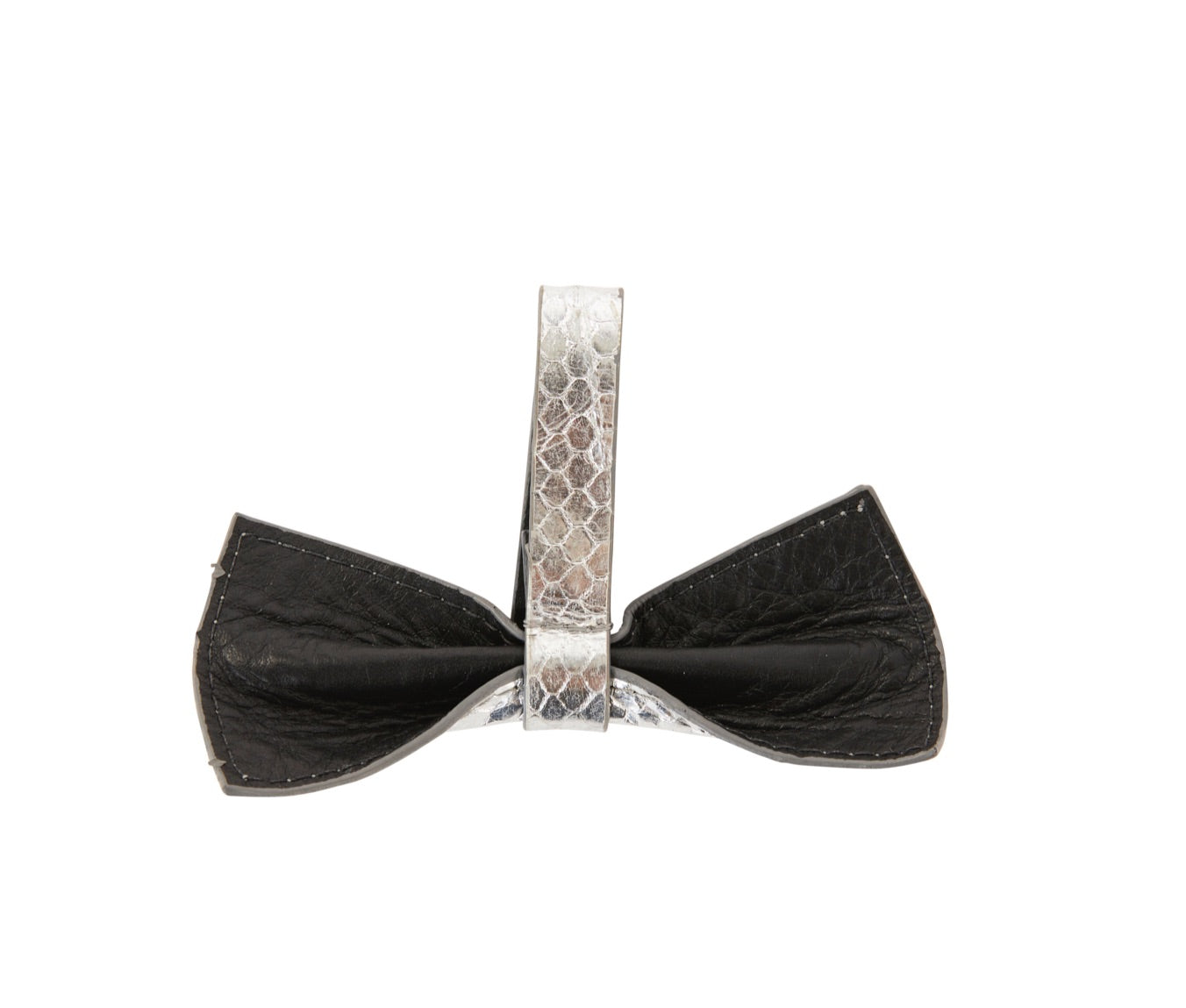 Silver Viper Snake Bow Tie
