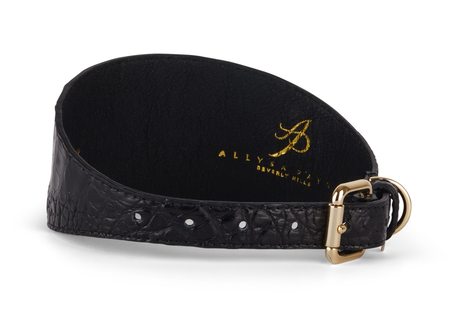 Allysa Payne Black Croc 3-Inch Wide Style Dog Collar
