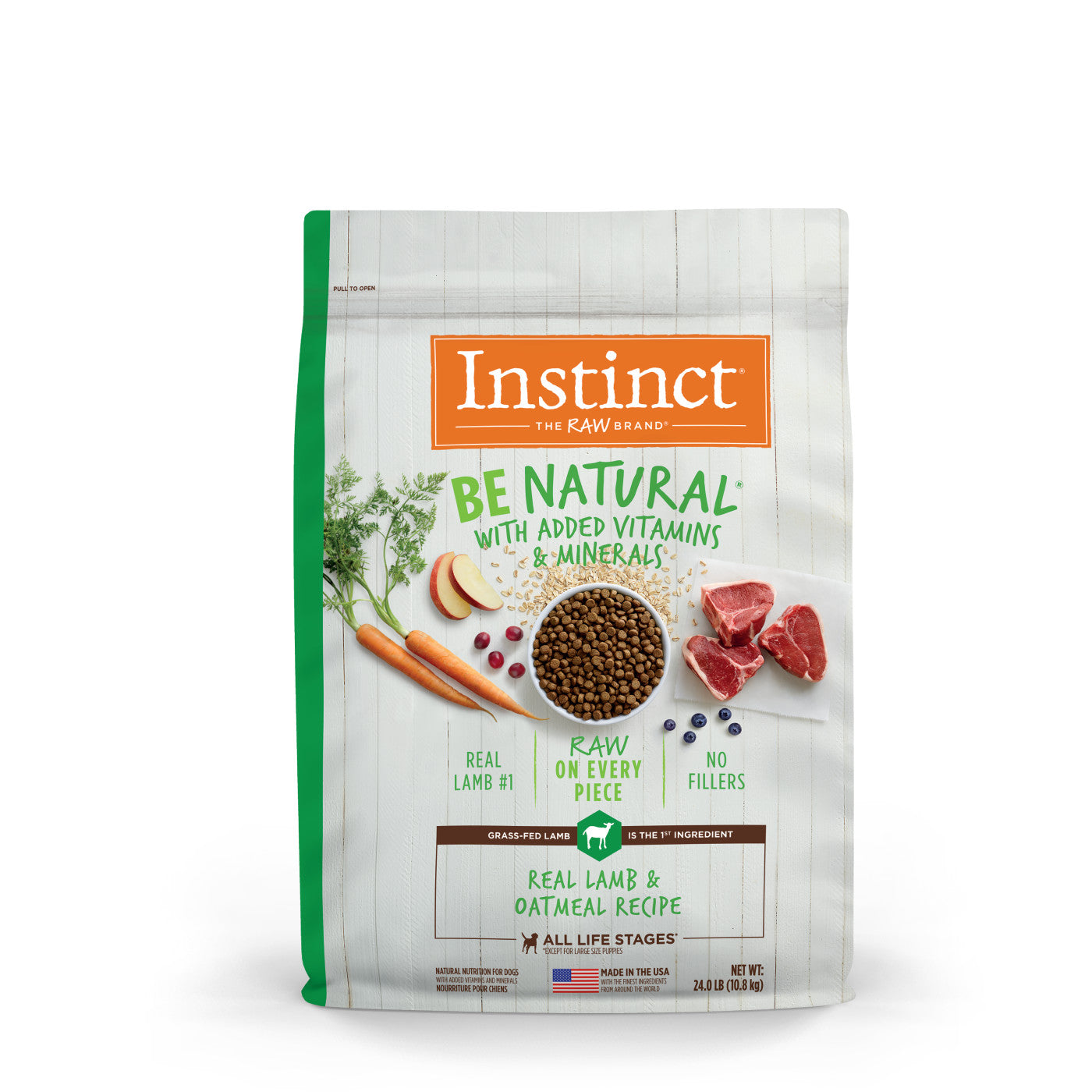 Instinct Adult Be Natural Lamb and Oatmeal Dry Dog Food (25lb)