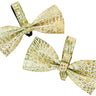 Green & Gold Embossed Croc Italian Leather Bowtie Set Of 2