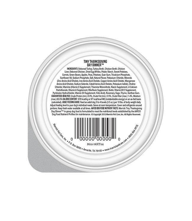 Merrick Lil Plates Grain Free Tiny Thanksgiving Dinner Wet Dog Food (3.5oz)