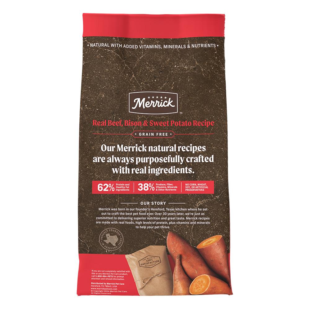 Merrick Grain Free Adult Beef, Bison and Sweet Potato Dog Dry Food