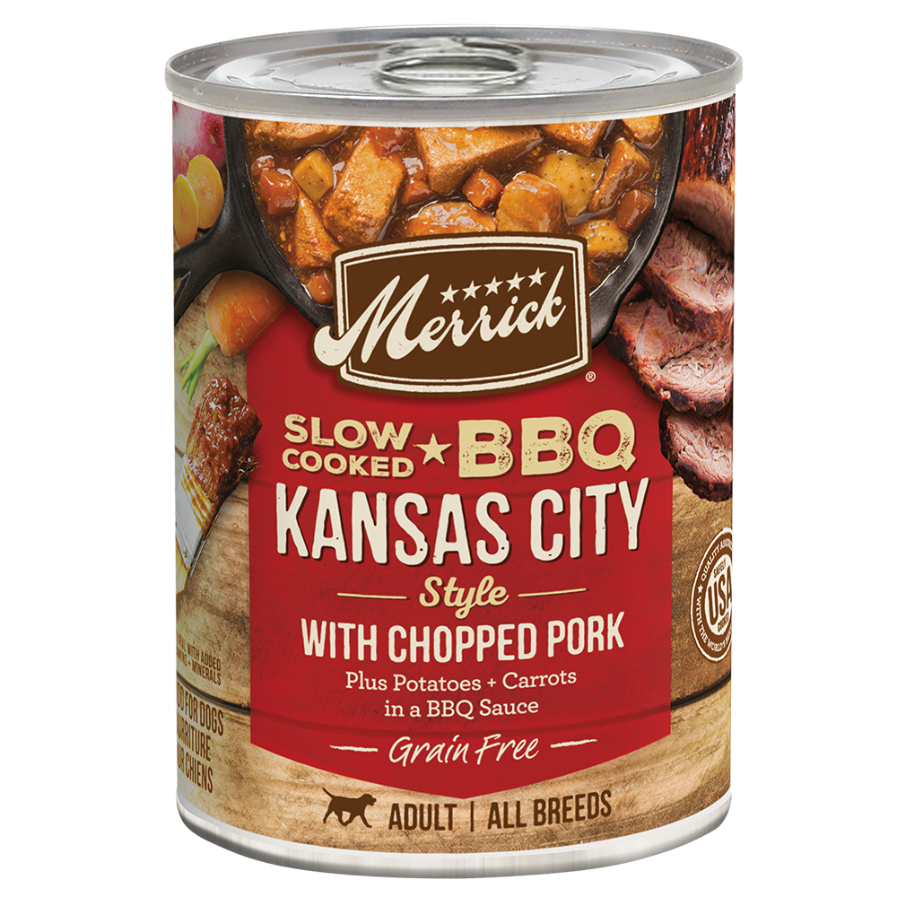 Merrick Slow Cooked Grain Free Adult BBQ Kansas City Pork Wet Dog Food (12.7oz)